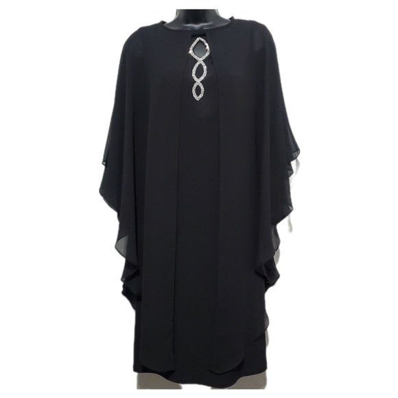 Glamour Nights 2Pc Knee Length Mother of Bride Dress w/ Capelet Jacket Size 8 - Picture 2 of 13